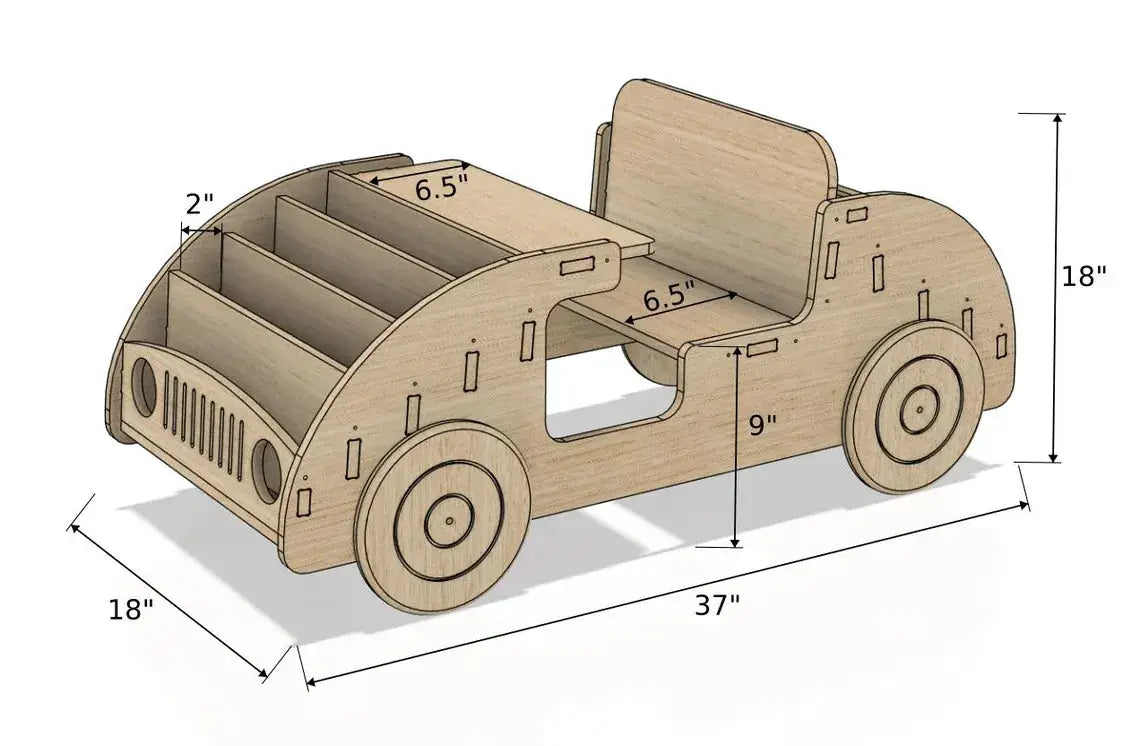 FELIX- Car Inspired Double Sided Bookshelf by Bush Acres