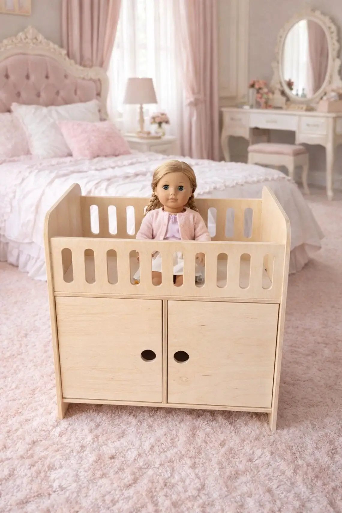 CLARA- Doll Crib with Storage by Bush Acres