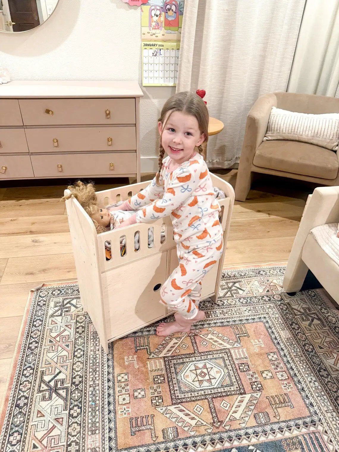 CLARA- Doll Crib with Storage by Bush Acres