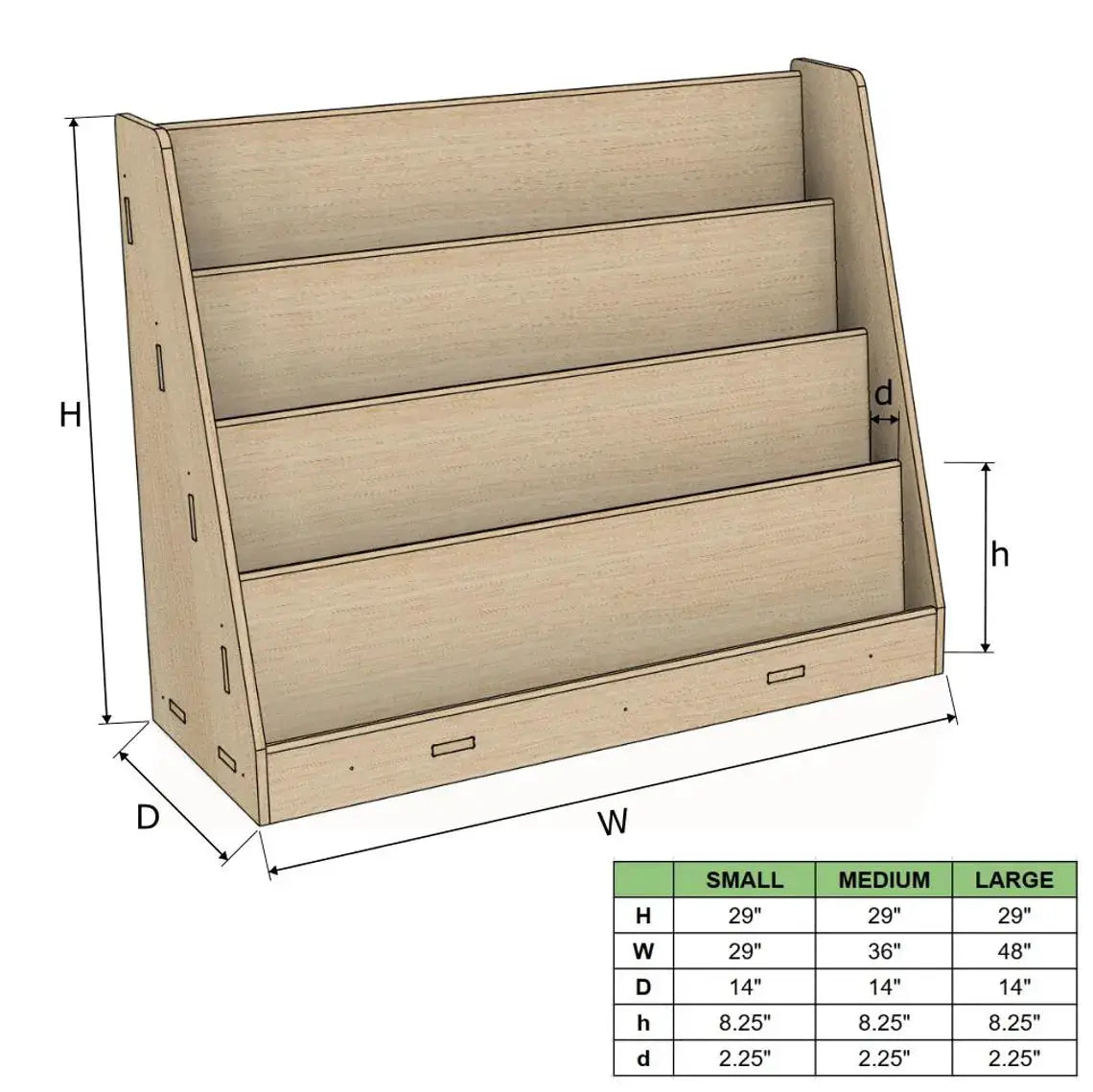 JENN- Montessori Front Facing Bookshelf by Bush Acres