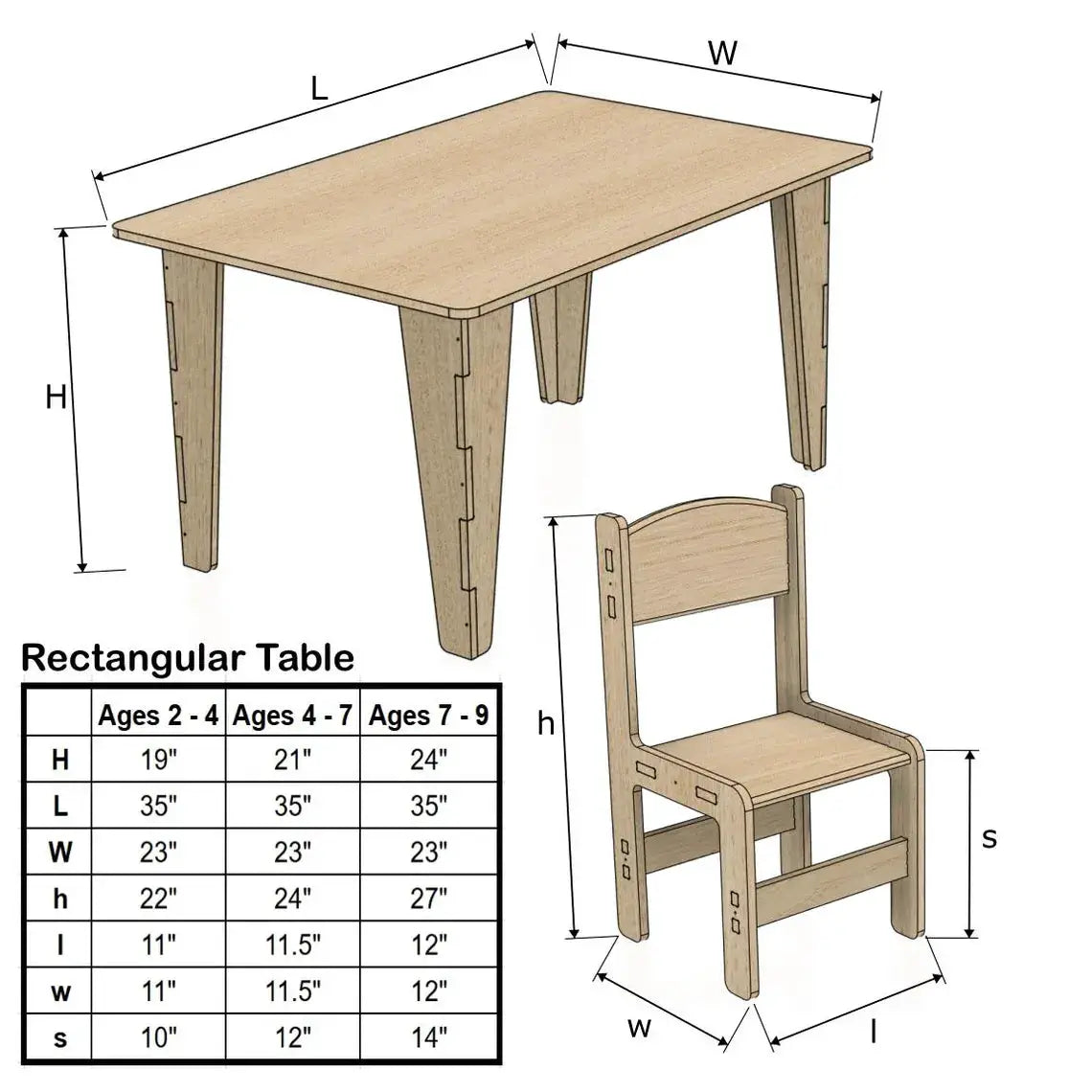REMI- Rectangular Table with Set of 4 Chairs by Bush Acres