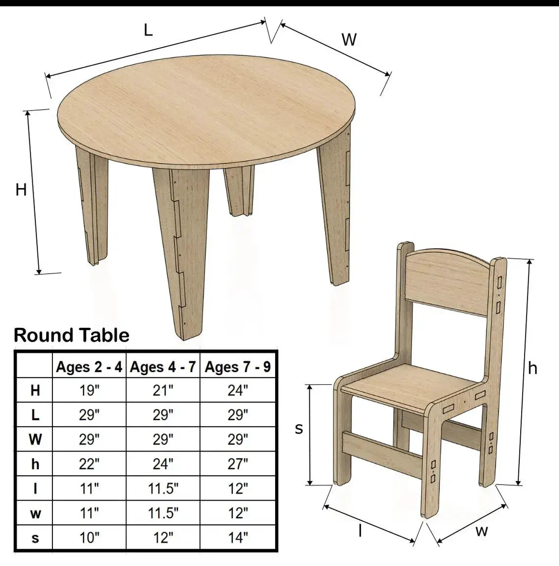 STELLA- Round Table with Set of 4 Chairs by Bush Acres