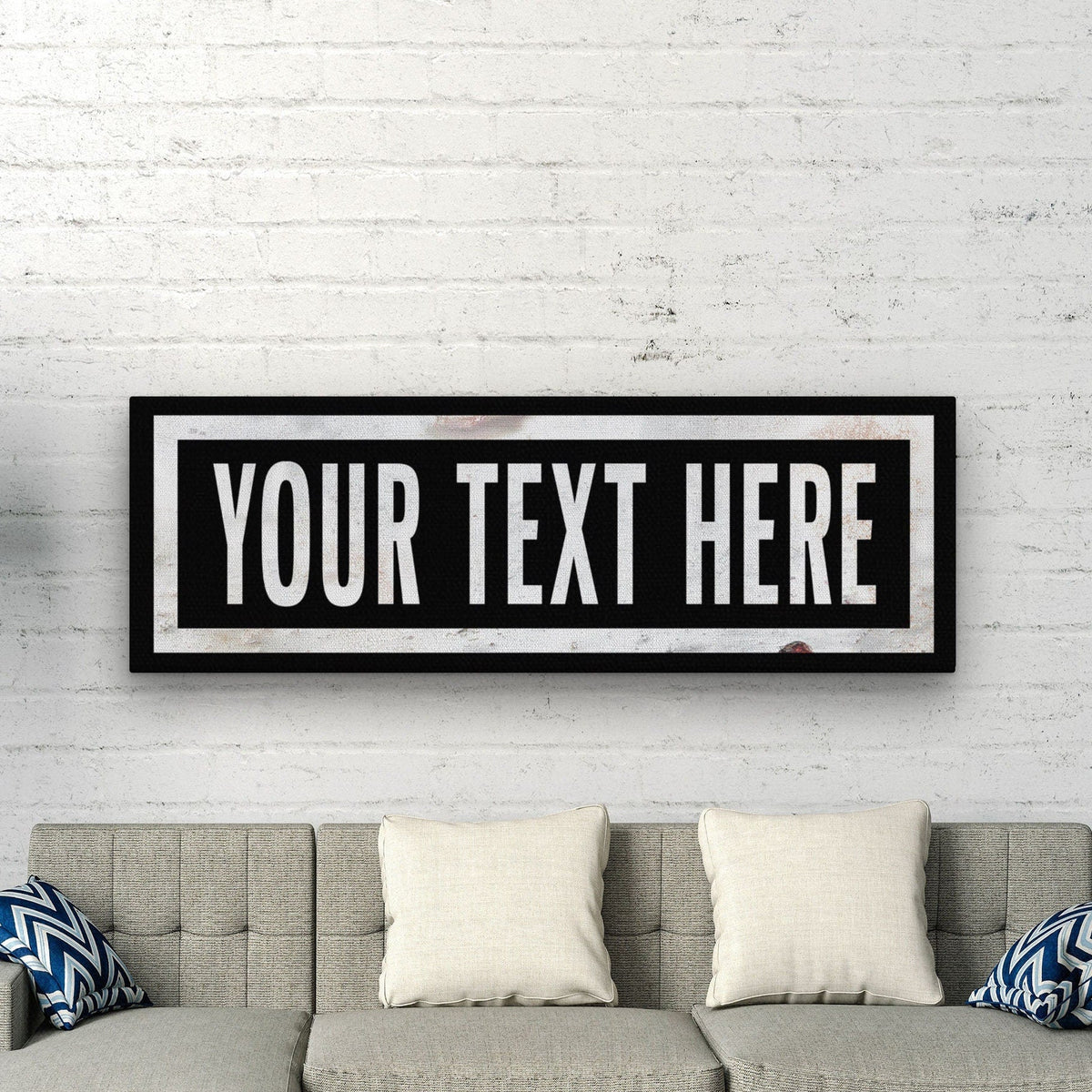 Personalized One Way Wall Hanging | Clean & Distressed Metal Look, photo 4 of 8