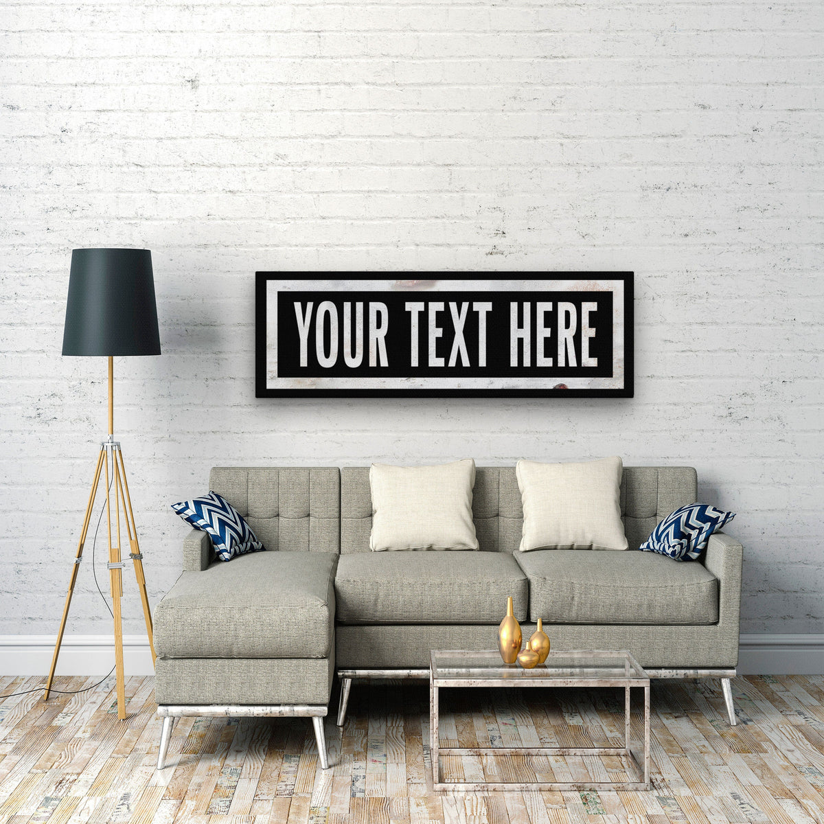 Personalized One Way Wall Hanging | Clean & Distressed Metal Look, photo 8 of 8