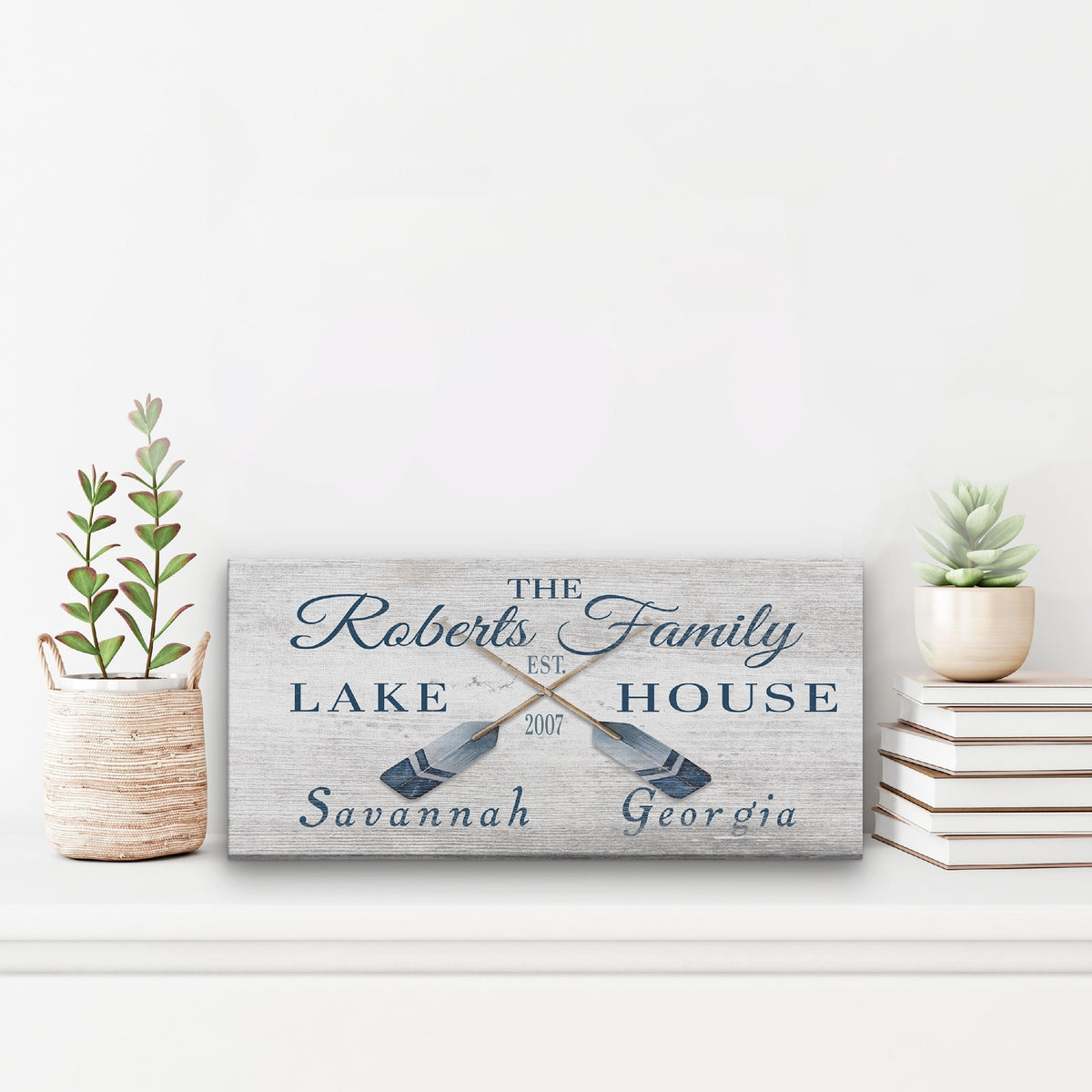 Personalizable Lake - Beach House Family Name Canvas Sign, photo 7 of 9