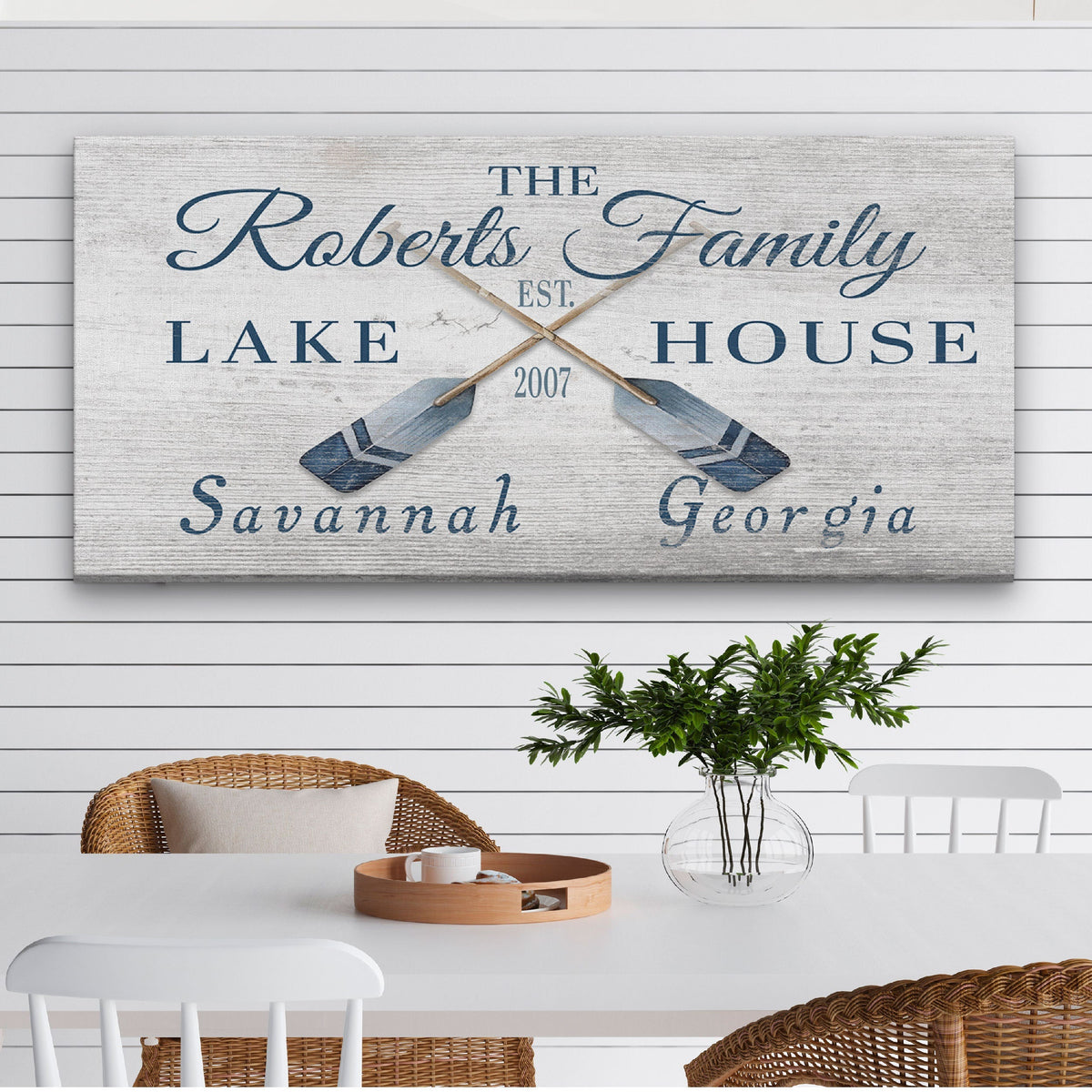 Personalizable Lake - Beach House Family Name Canvas Sign, photo 6 of 9