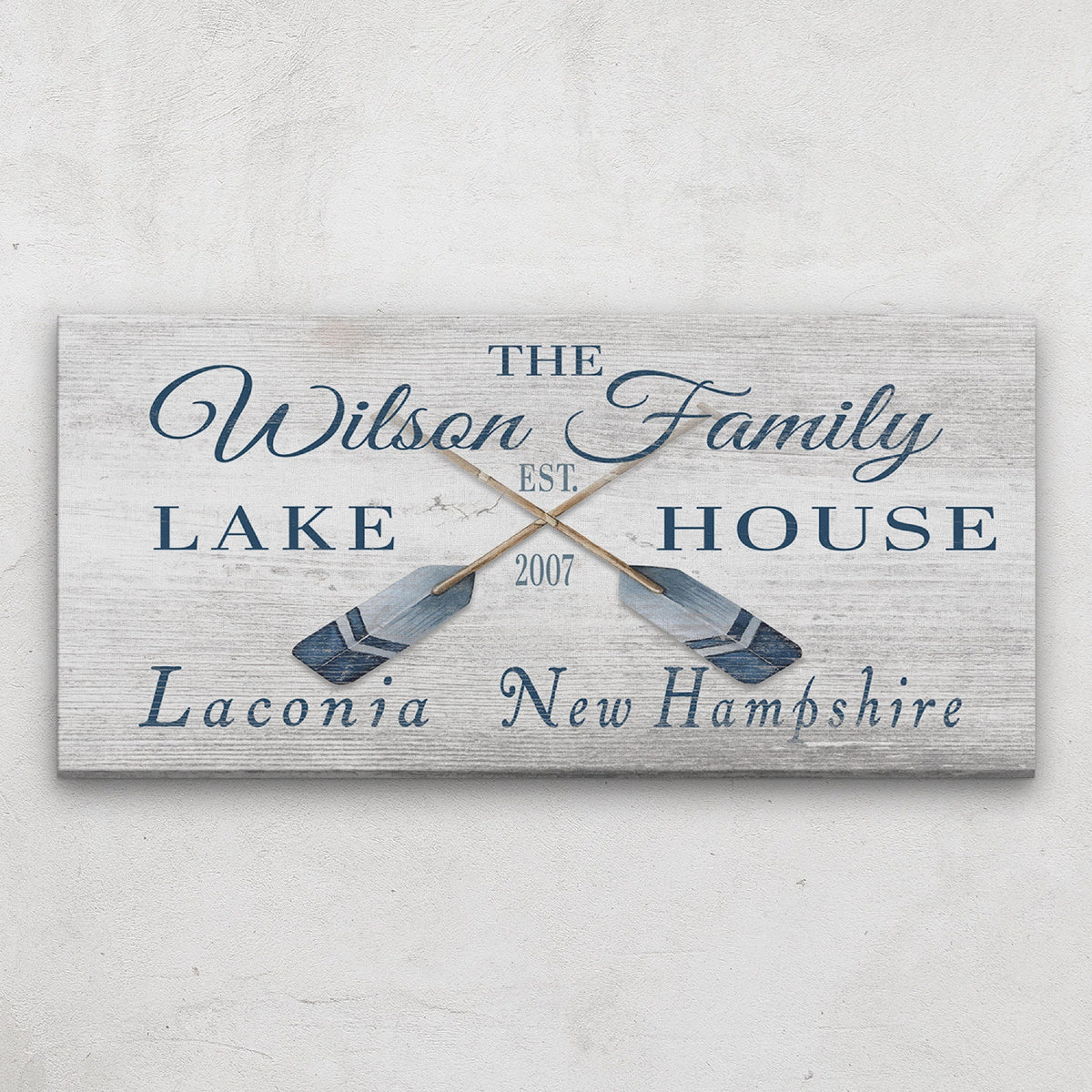 Personalizable Lake - Beach House Family Name Canvas Sign, photo 2 of 9