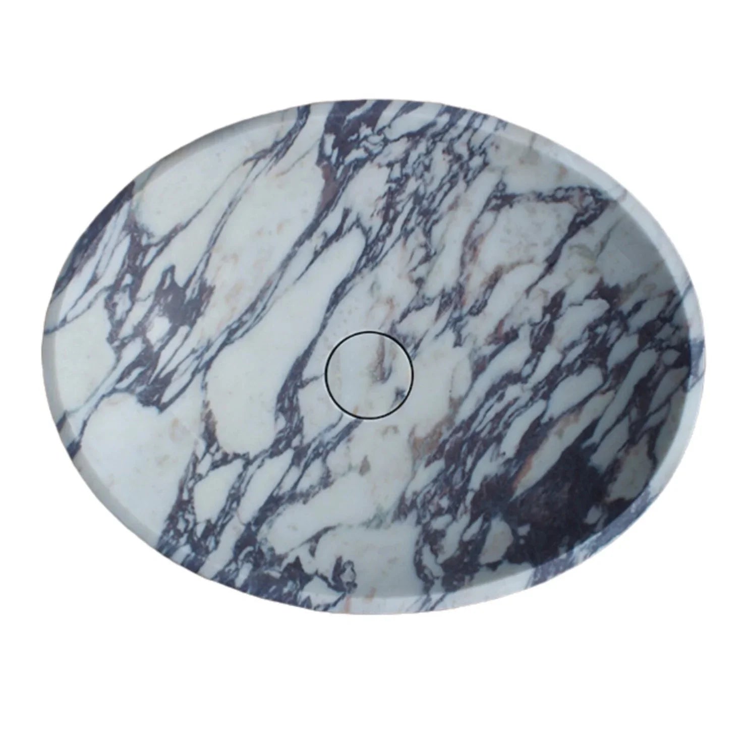 Calacatta Viola Marble Oval Shape Above Vanity Bathroom Sink (W)14" (L)18" (H)5" by GobekDesign