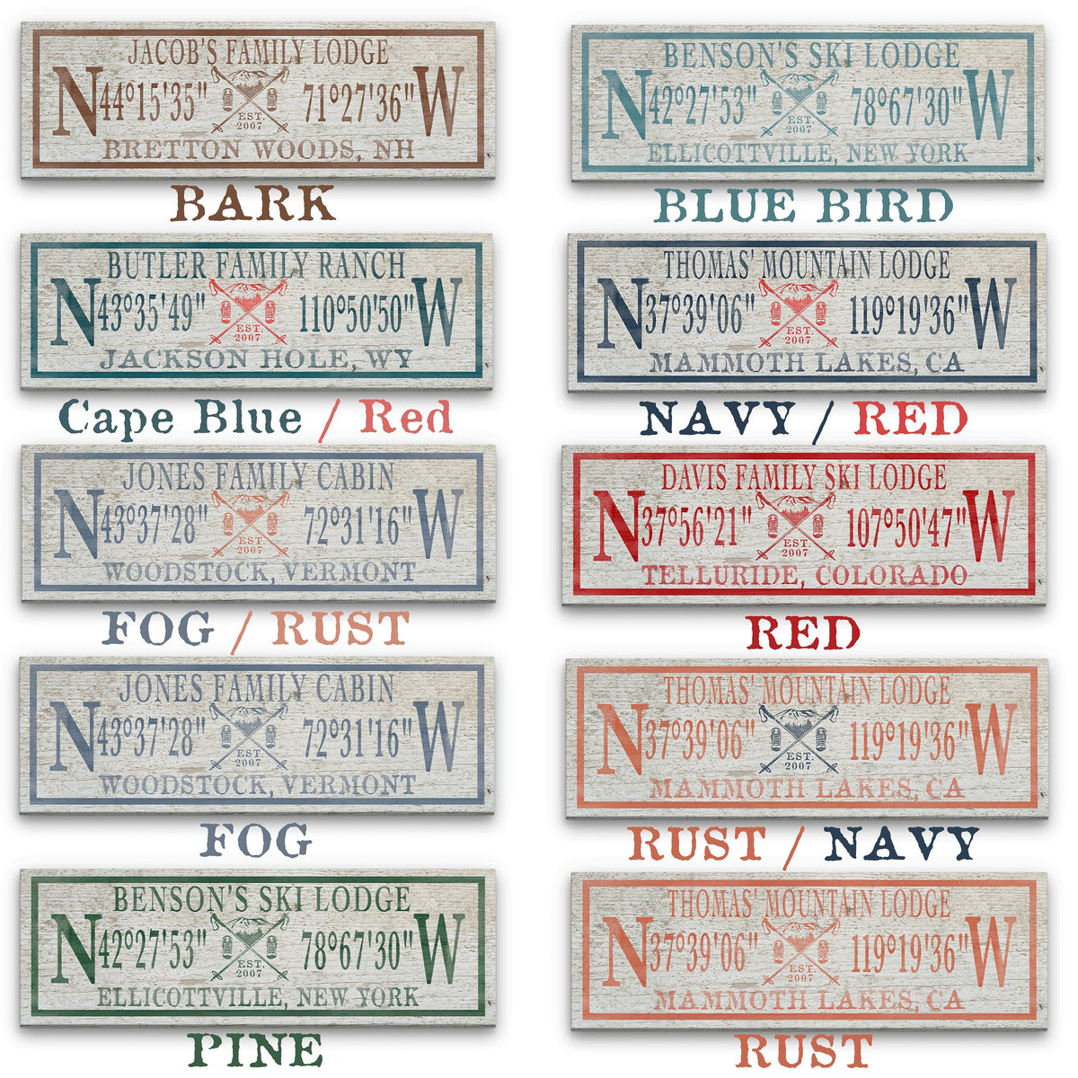 Personalized Coordinates Canvas Ski Lodge Sign - Family Name Cabin Decor, photo 8 of 10