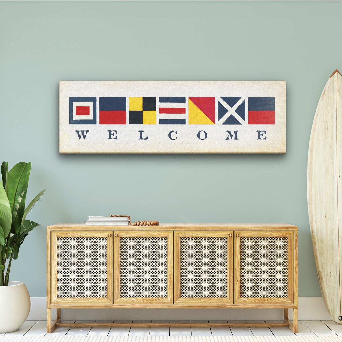 Nautical Welcome Flag Sign - Maritime Signal Flags - Coastal Wall Decor, photo 7 of 10