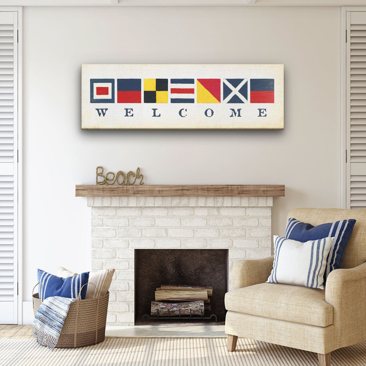 Nautical Welcome Flag Sign - Maritime Signal Flags - Coastal Wall Decor, photo 5 of 10