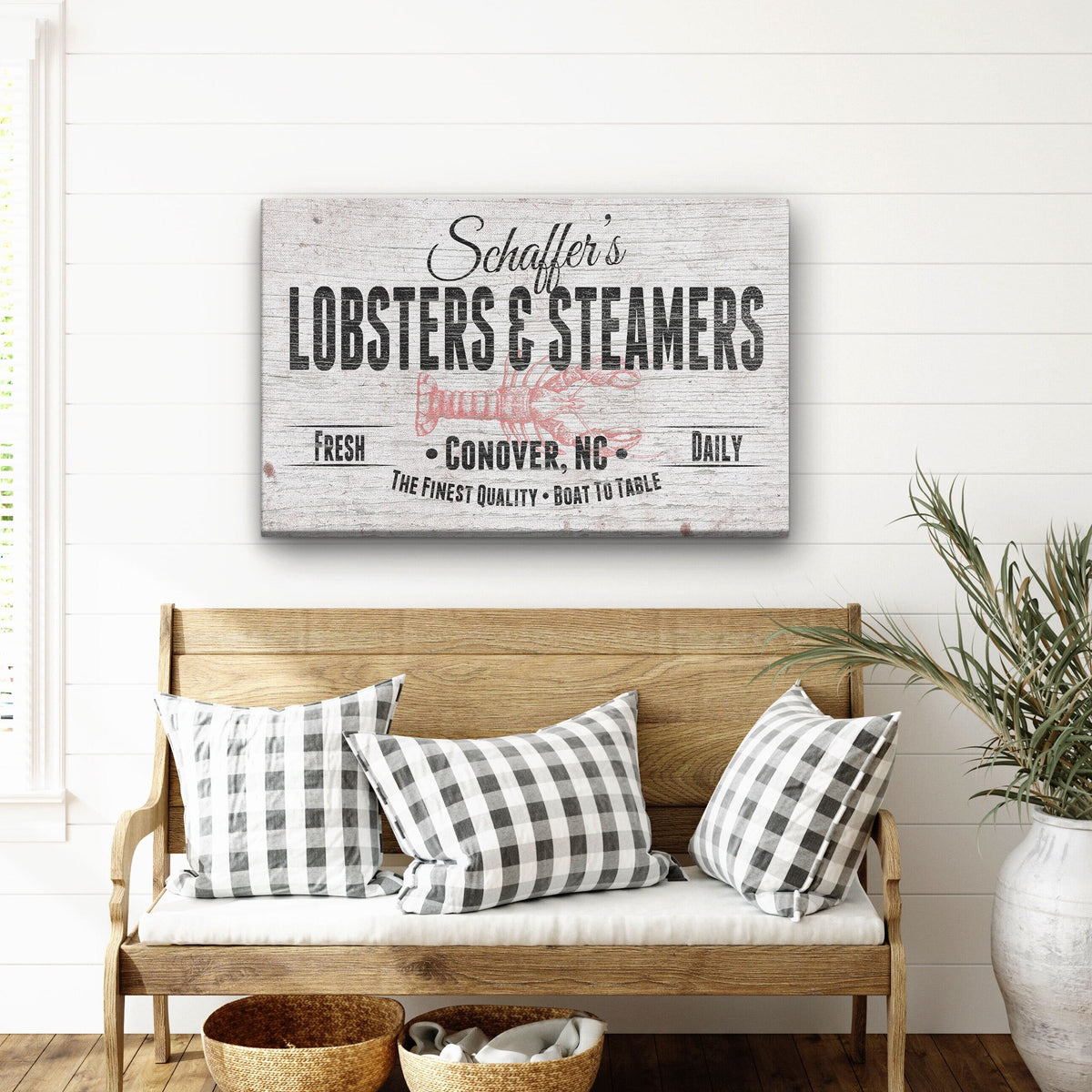 Personalized Lobster & Steamers Restaurant Canvas Sign, photo 3 of 10