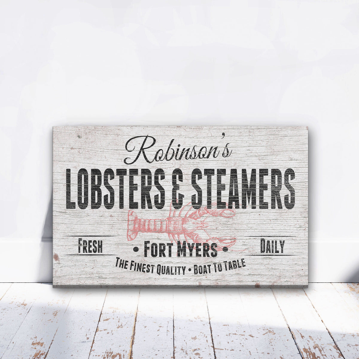 Personalized Lobster & Steamers Restaurant Canvas Sign, photo 5 of 10