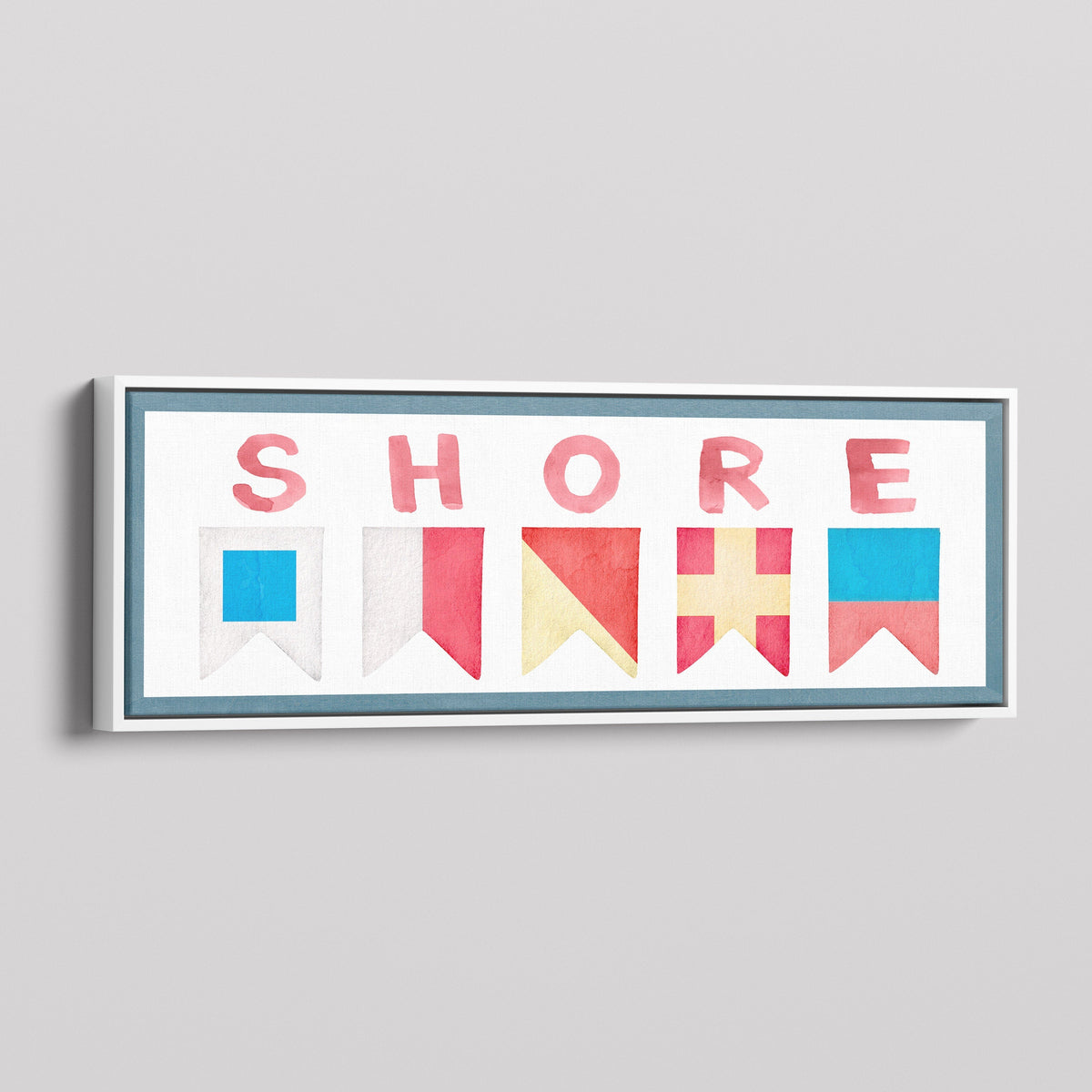 Framed Shore House Sign - Nautical Flag Canvas Coastal Wall Decor, photo 5 of 8