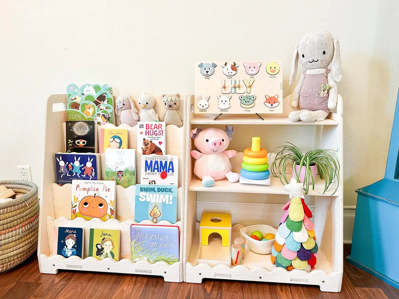 LORI SCALLOPED- Bookshelf + Toy Shelf Set by Bush Acres