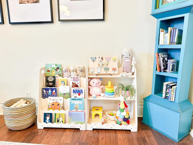 LORI SCALLOPED- Bookshelf + Toy Shelf Set by Bush Acres