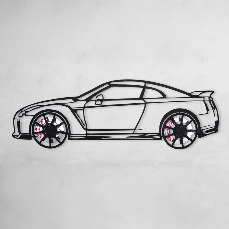 Custom Car Metal Wall Art with Spinning Wheels, Personalized Car Design, Custom Auto Gift for Men, Garage Decor, Your Car Line Art-KAFMEKA048 by Enova Art