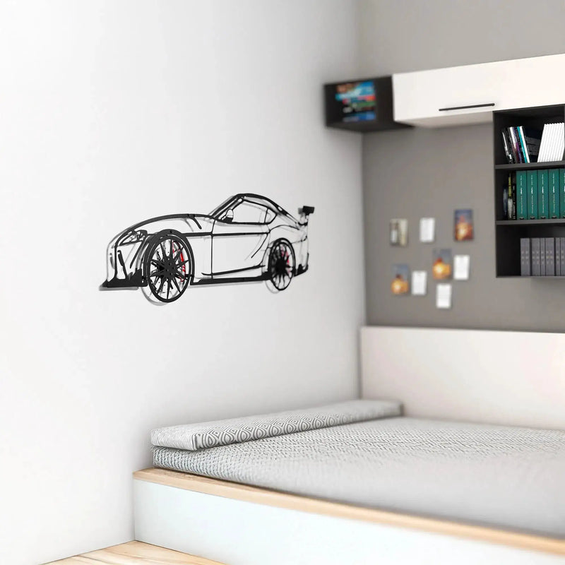 Custom Car Metal Wall Art with Spinning Wheels, Personalized Car Design, Custom Auto Gift for Men, Garage Decor, Your Car Line Art-KAFMEKA048 by Enova Art
