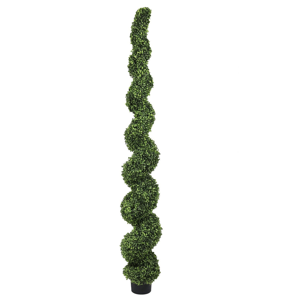 7FT Spiral Topiary Trees with Realistic Faux Boxwood - Green, photo 2 of 12