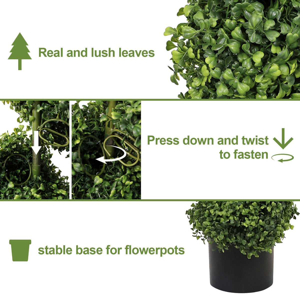 7FT Spiral Topiary Trees with Realistic Faux Boxwood - Green, photo 5 of 12