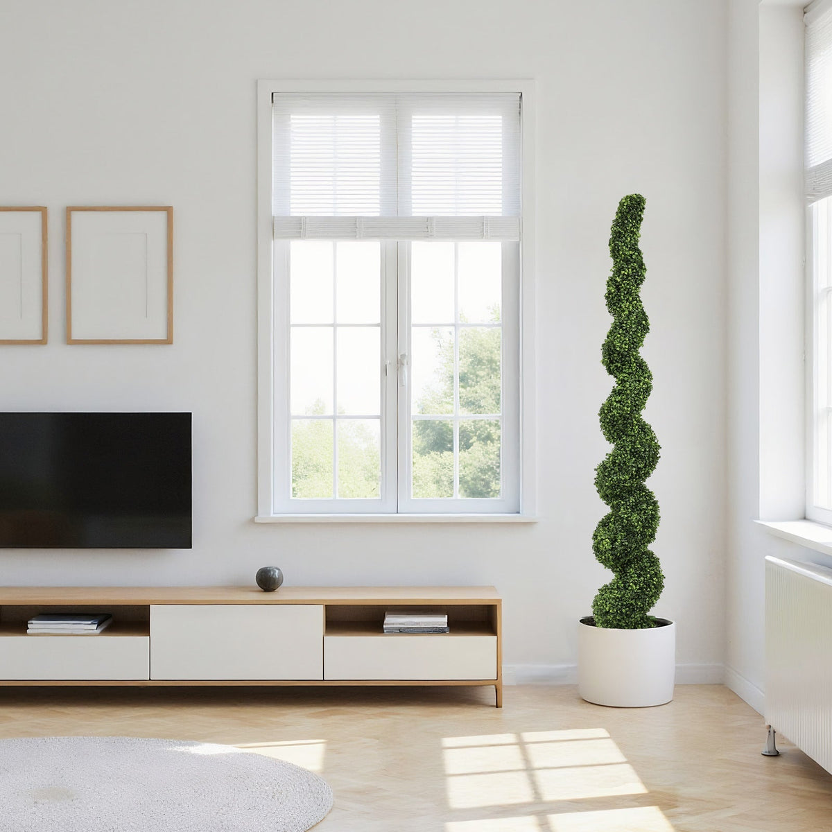 7FT Spiral Topiary Trees with Realistic Faux Boxwood - Green, photo 7 of 12