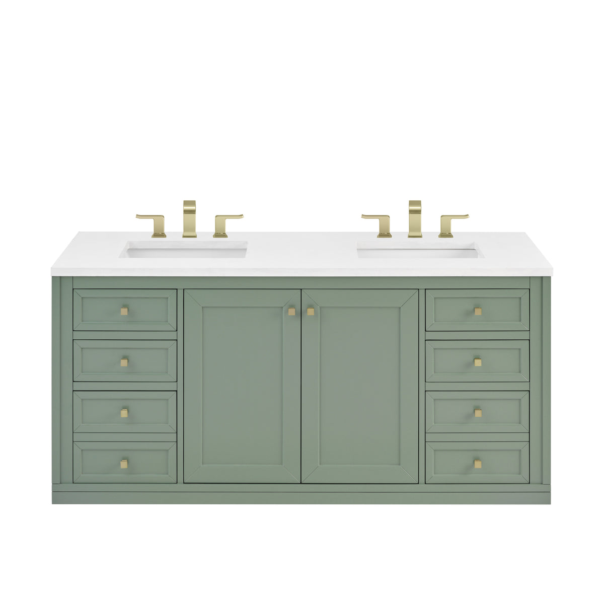 James Martin Chicago 60" Double Bathroom Vanity, Smokey Celadon, view 31