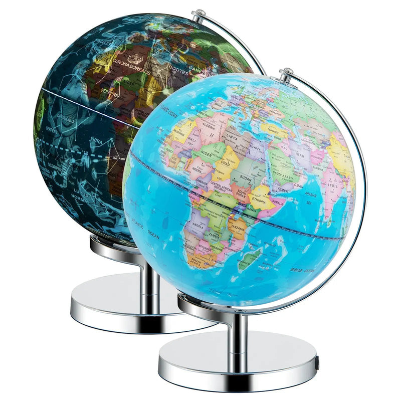 3-in-1 Illuminated World Globe with Stand and 88 Constellations by DirectDeals