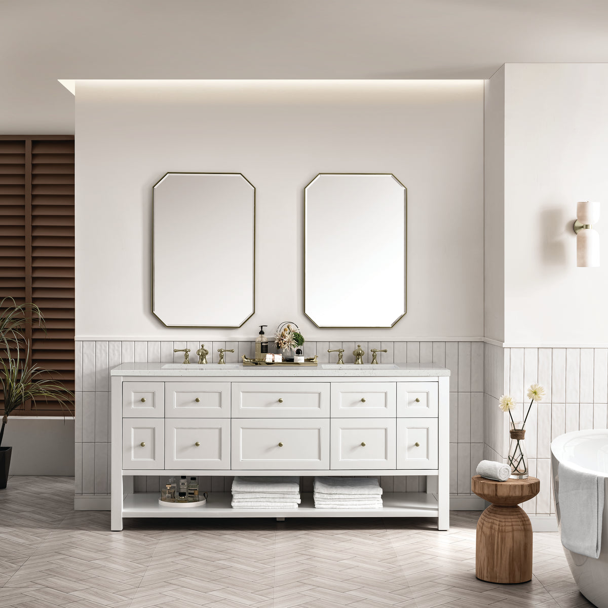 James Martin Breckenridge 72" Double Bathroom Vanity, Bright White, view 31