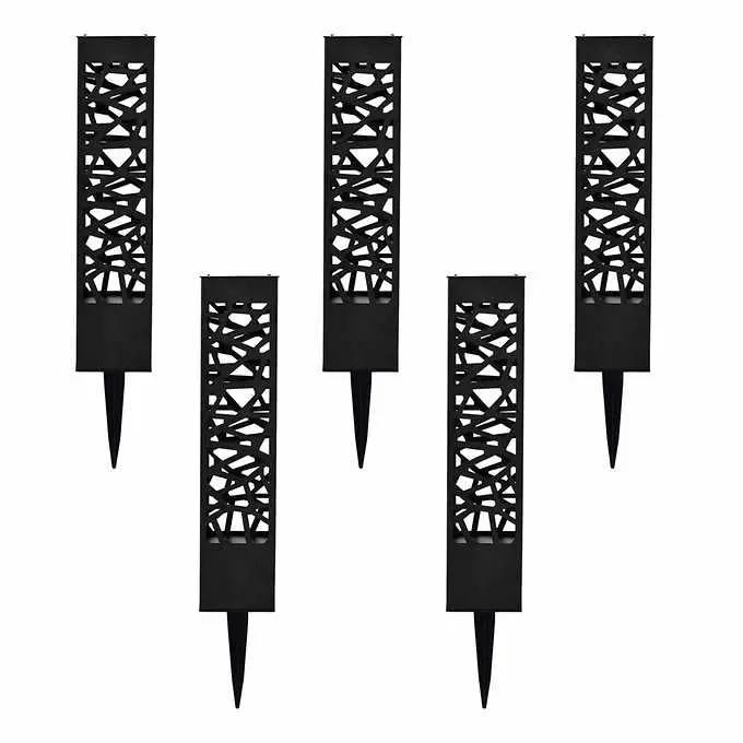SmartYard Square Solar Bollard Pathway Lights – 35 Lumen, 5-pack by Outdoor Solar Outlet