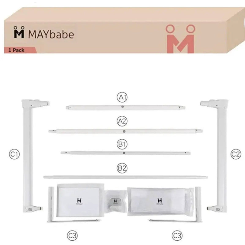 M MAYbabe Bed Rails for Babies and Toddlers, Extra Long and Tall Infants Bed Rail Guard Long Side of Kings or Queens(Grey-60 inches) by Selzalot