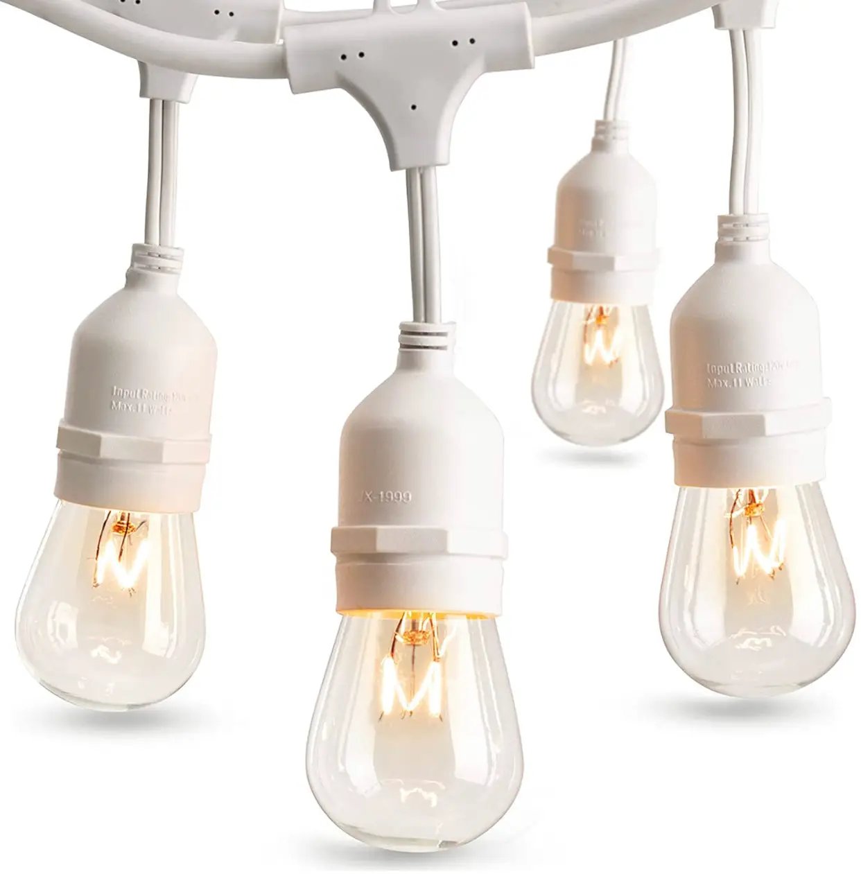 48 Ft Plug-In LED Outdoor String Lights Waterproof- Hanging, Dimmable 2W Vintage Edison Bulbs by Outdoor Solar Outlet