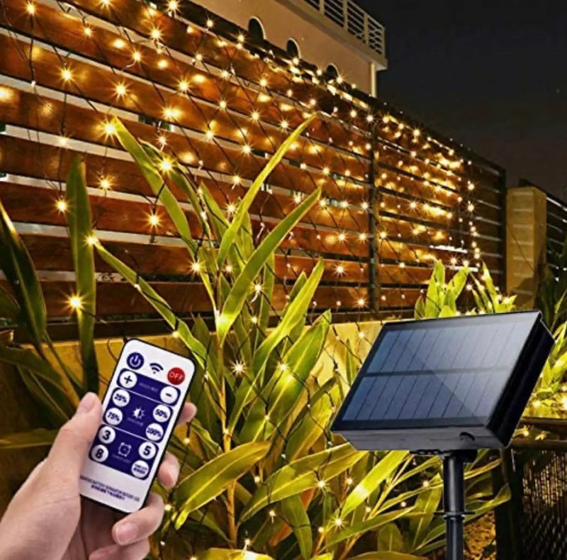 Solar Net Mesh Lights 360 LED with Remote, 11.8Ft x 4.9Ft Fence String Light by Outdoor Solar Outlet