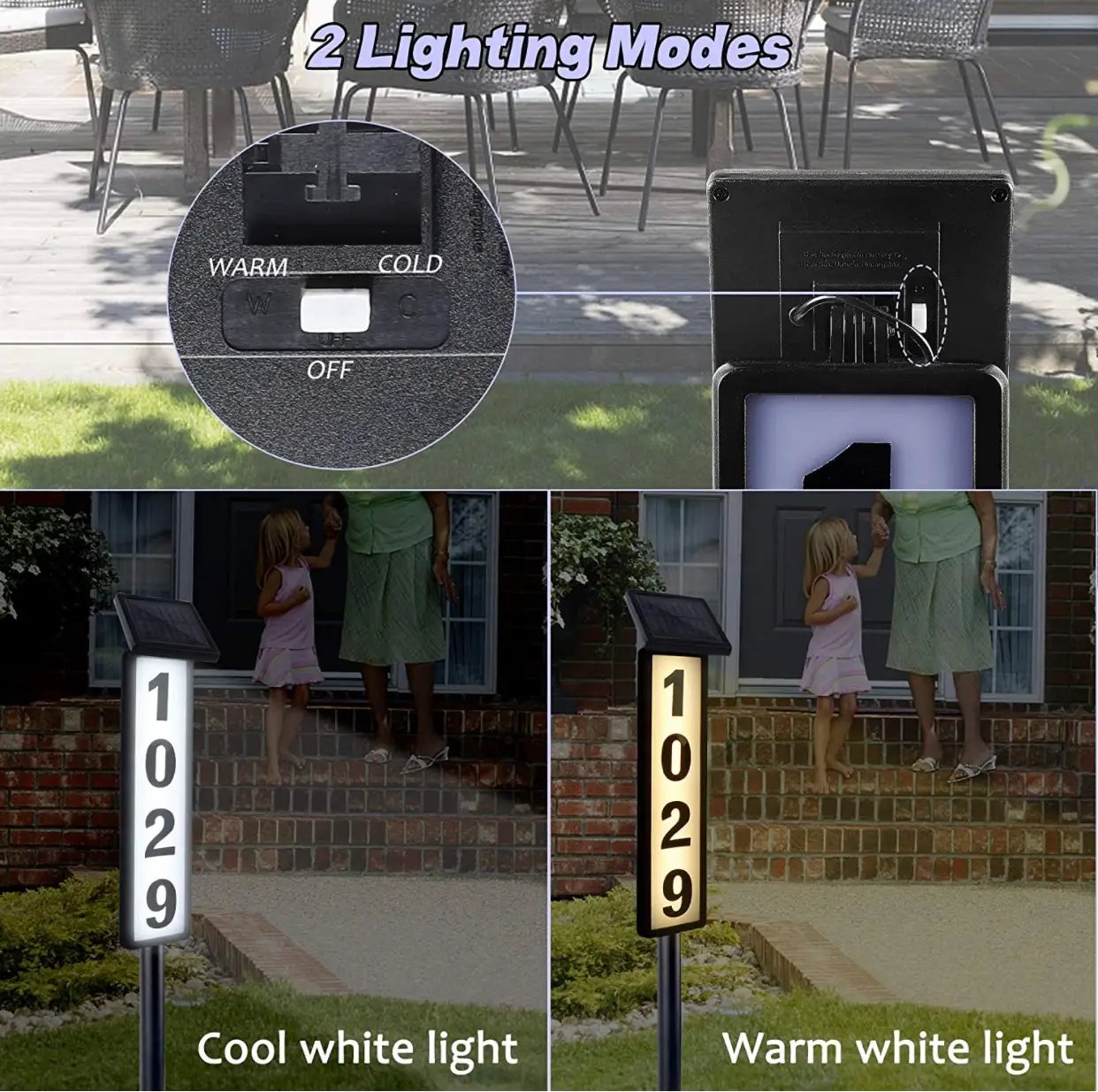Solar Lighted House Address Numbers Sign,25 Lumen Five Digit by Outdoor Solar Outlet