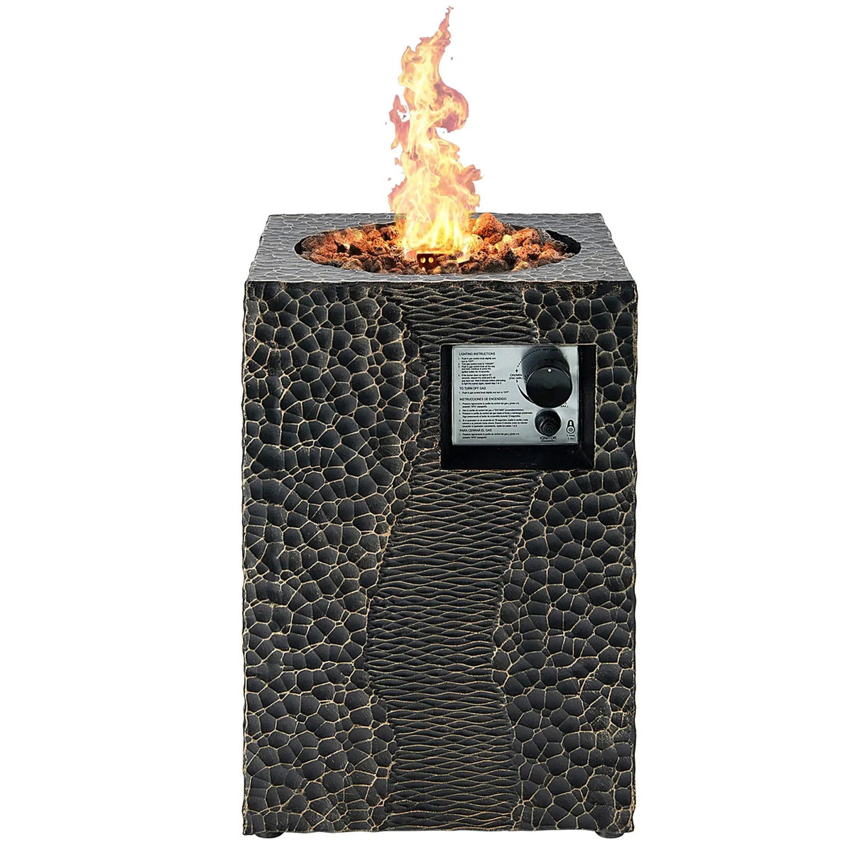 16 Feet Square Outdoor Propane Fire Pit with Lava Rocks Waterproof Cover 30000 BTU by DirectDeals