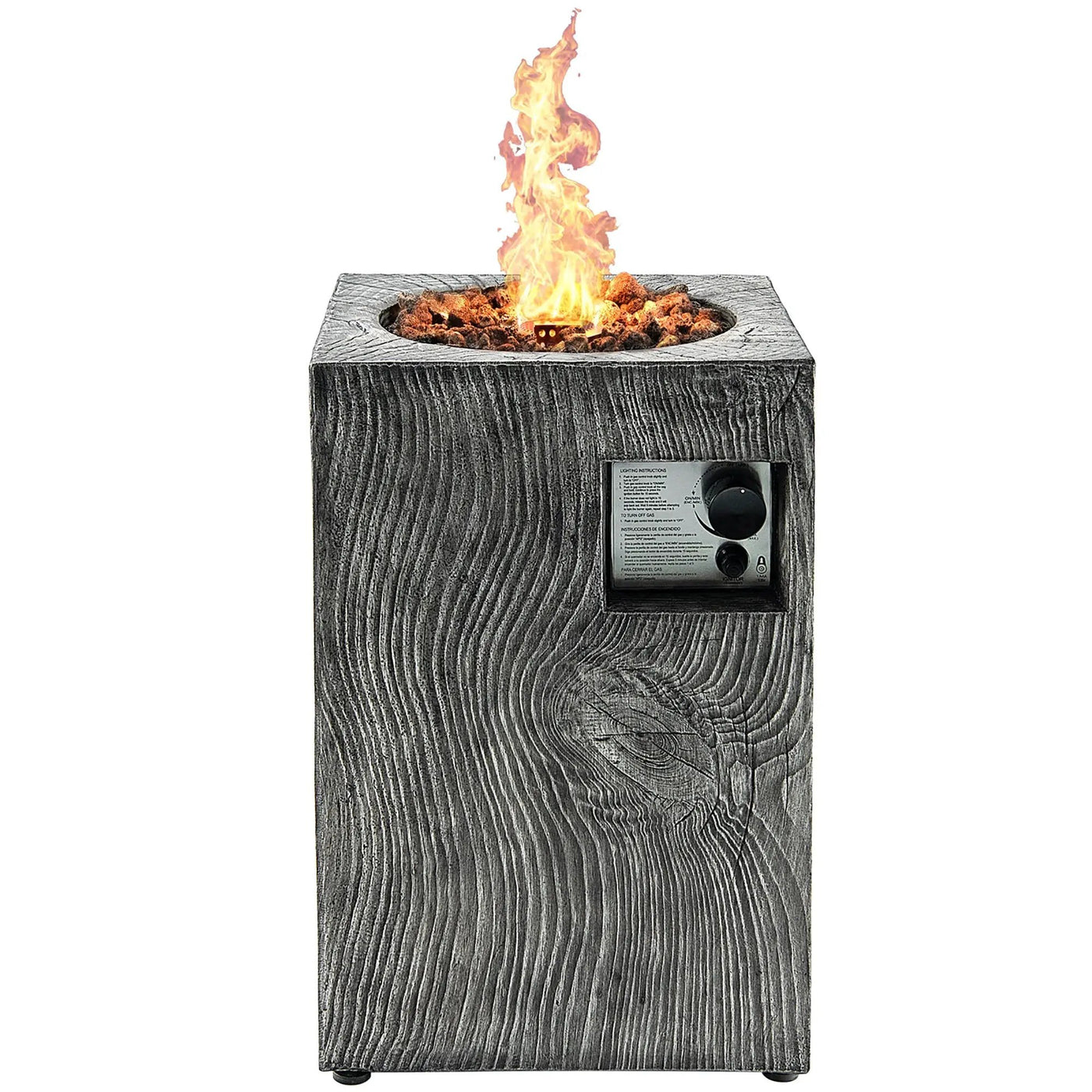 16 Feet Square Outdoor Propane Fire Pit with Lava Rocks Waterproof Cover 30000 BTU by DirectDeals