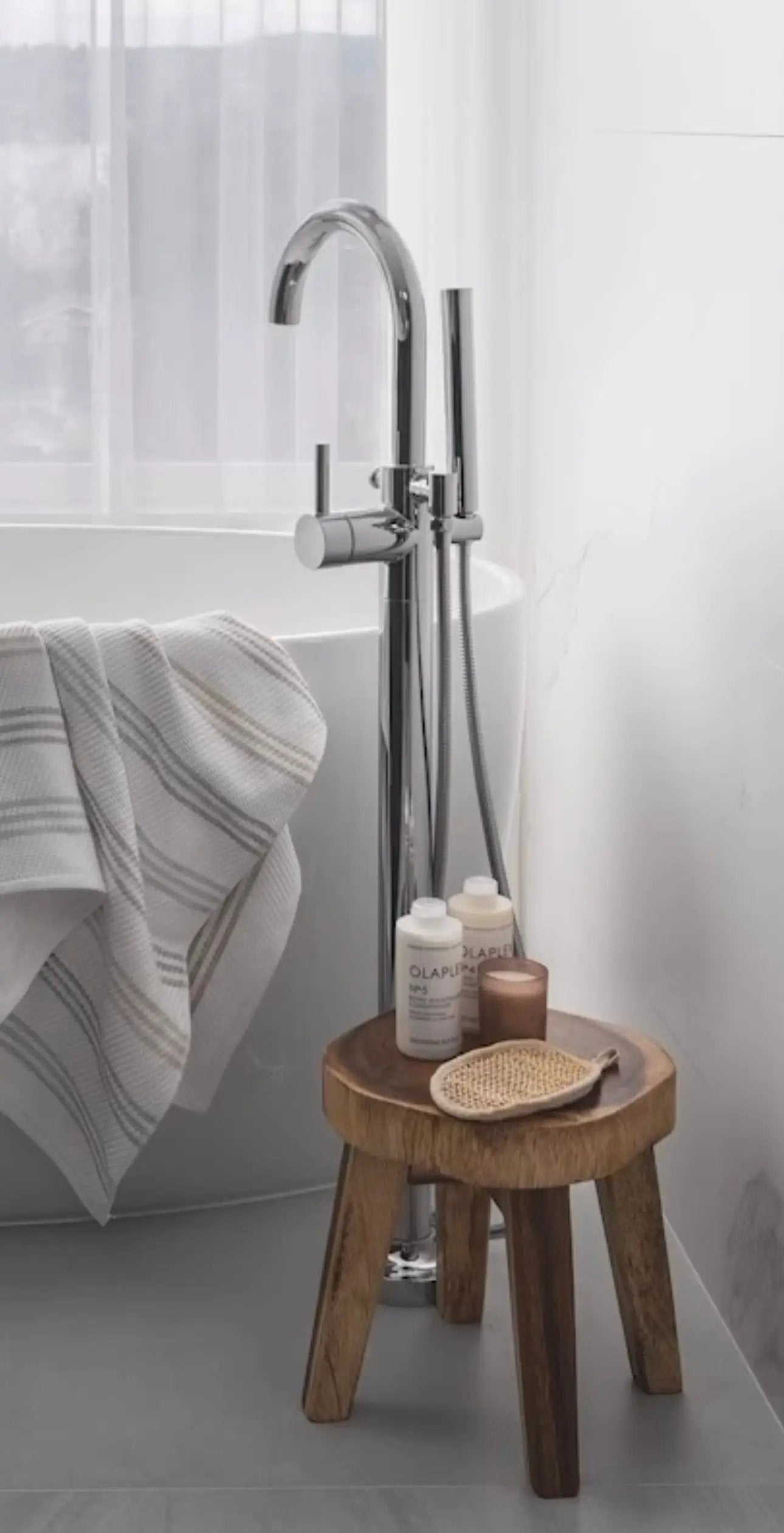 Zeek Floor Tub Filler Faucet Chrome F-TC50 by ZEEK
