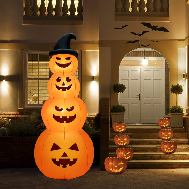 8 Feet Inflatable Halloween Pumpkins Stack with Built-in LED Lights by DirectDeals