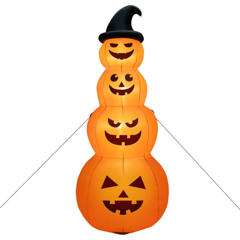 8 Feet Inflatable Halloween Pumpkins Stack with Built-in LED Lights by DirectDeals
