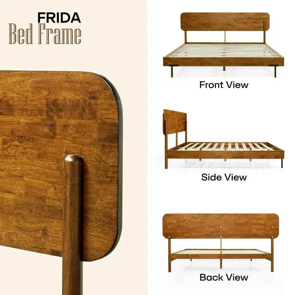 Frida Solid Wood Bed Frame by Megsu