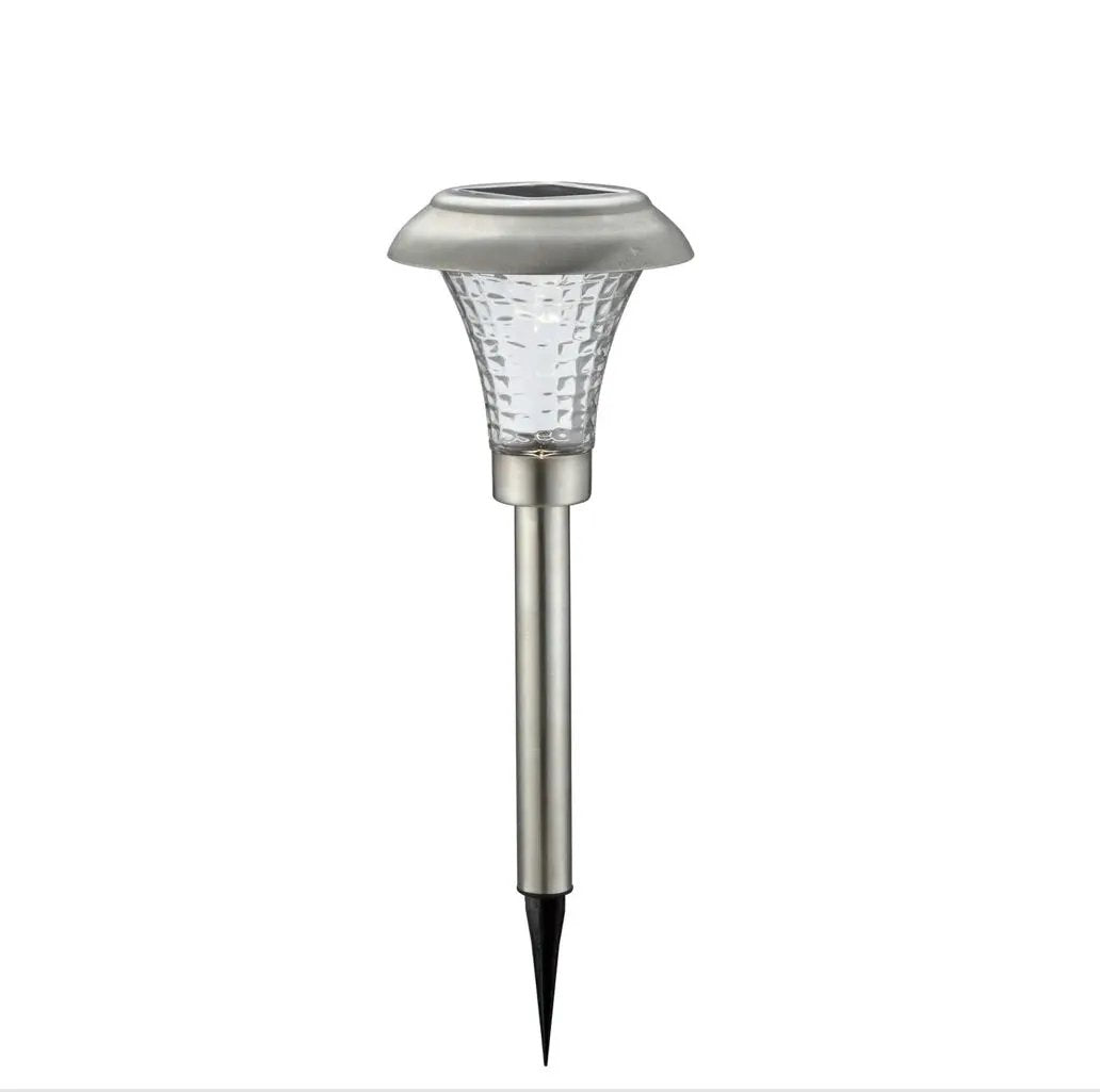 High-End 8 Pack Solar Pathway Lights Glass Stainless Steel Warm White, Auto On/off 15 Lumen by Outdoor Solar Outlet