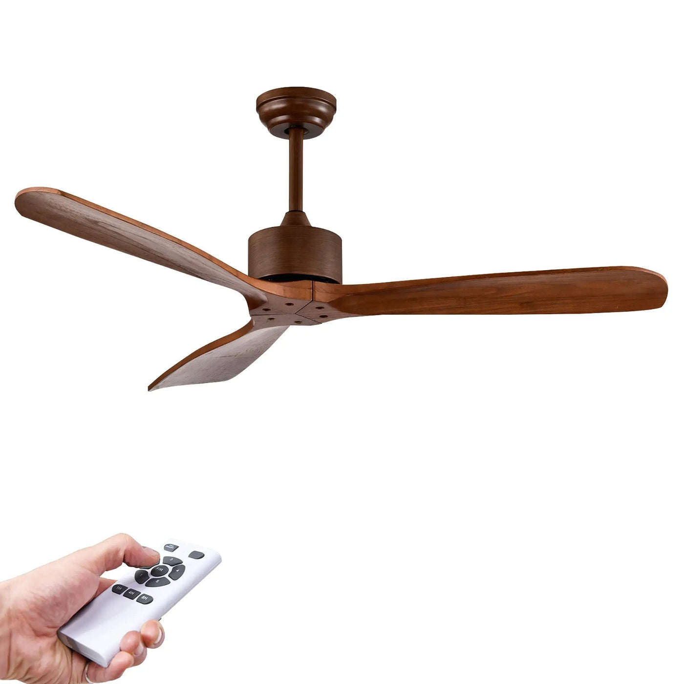 52 Inch Modern Ceiling Fan Indoor Outdoor Brushed Nickel Finish with Remote by DirectDeals