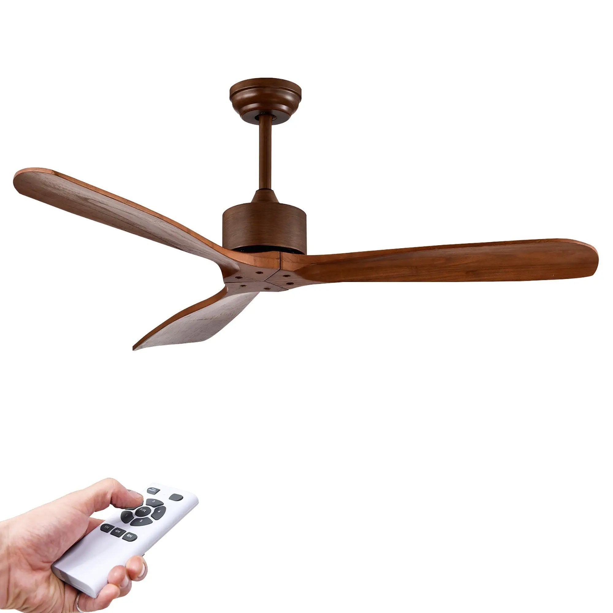 52 Inch Modern Ceiling Fan Indoor Outdoor Brushed Nickel Finish with Remote by DirectDeals