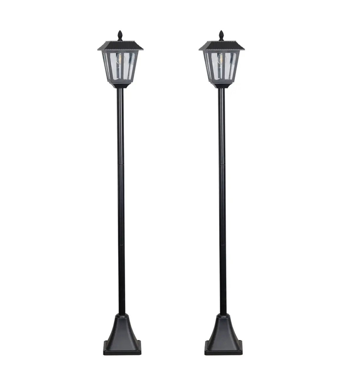 SmartYard Solar Post Lamp Set, Warm White Vintage Light (2-Pack) by Outdoor Solar Outlet