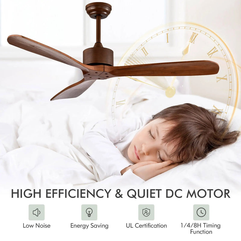 52 Inch Modern Ceiling Fan Indoor Outdoor Brushed Nickel Finish with Remote by DirectDeals