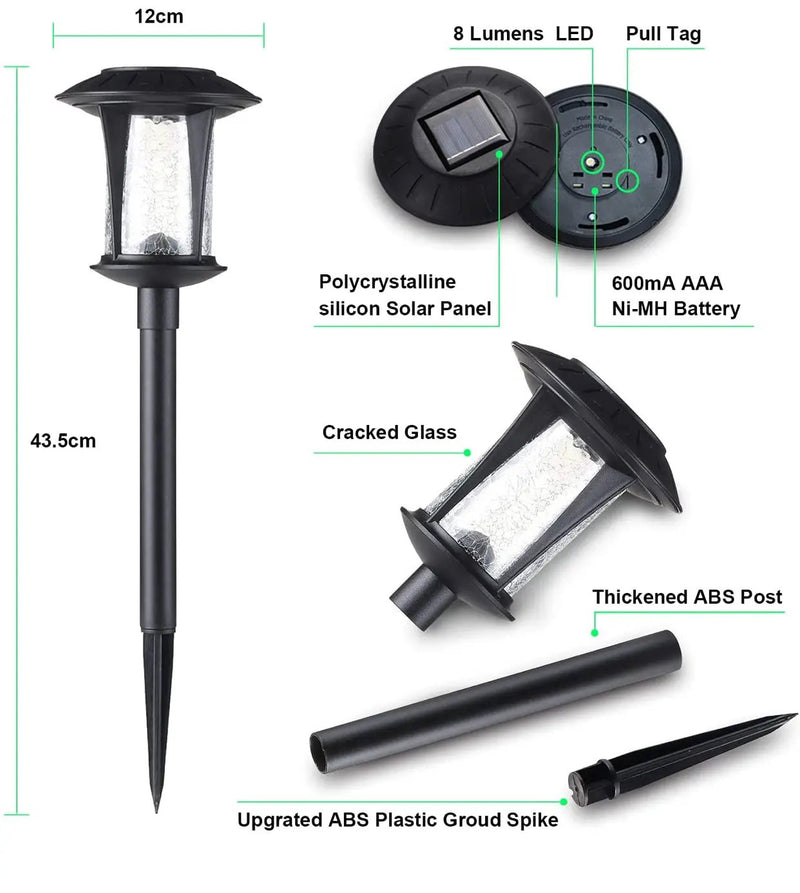 LANSGARINE Solar LED lights Outdoor Garden Stakes(Glass) (12-Pack) by Outdoor Solar Outlet