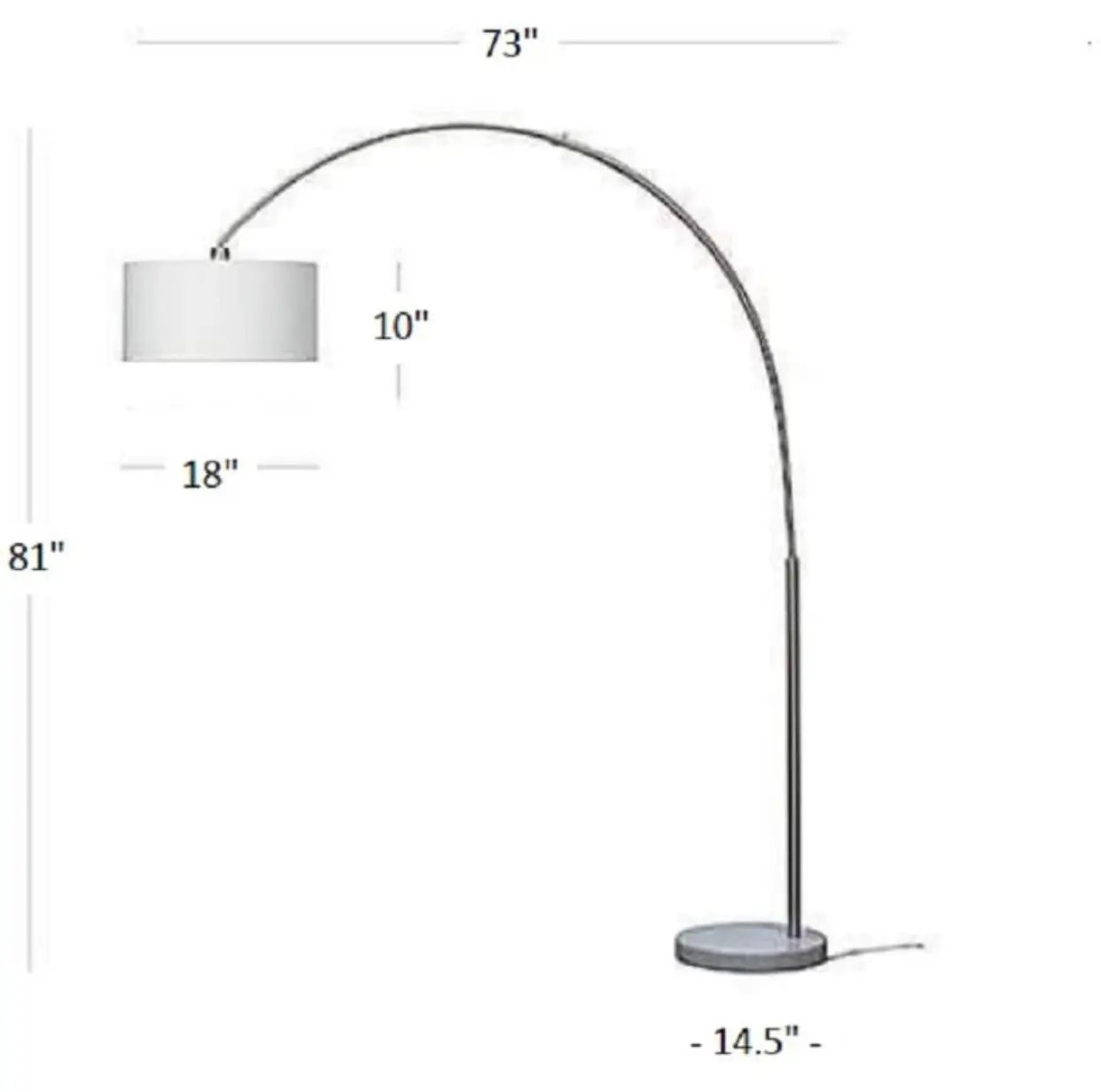 Arc Floor Lamp with Unique Hanging Drum - Arching Over The Couch by Outdoor Solar Outlet