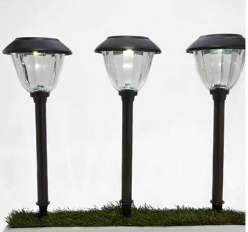 Energizer 8 Pack Solar Pathway LED Lights Outdoor-Stainless Steel -15 Lumen( Black ) by Outdoor Solar Outlet