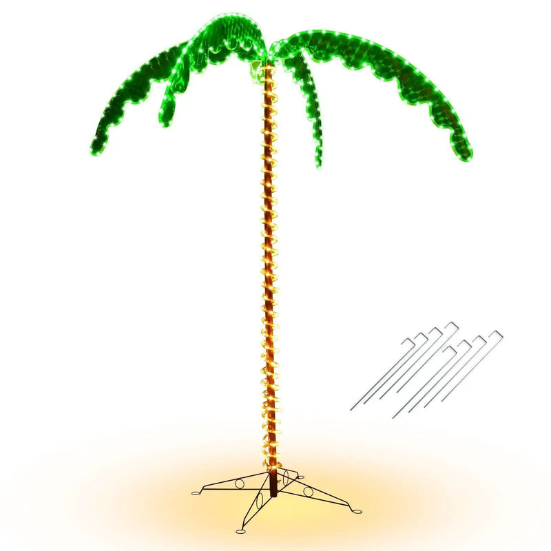 7 Feet LED Pre-lit Palm Tree Decor with Light Rope by DirectDeals