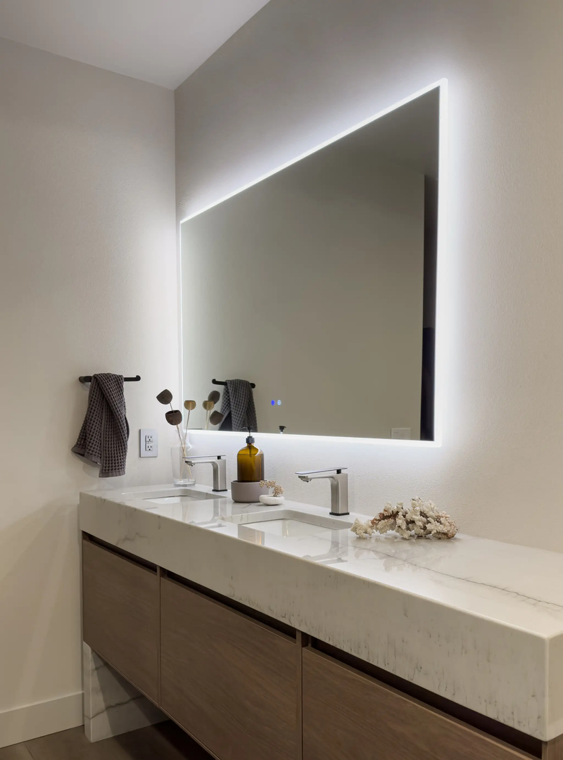 Zeek 60"x36" Backlit LED Rectangular Bathroom Wall Mirror For Double Vanity MA6036 by ZEEK