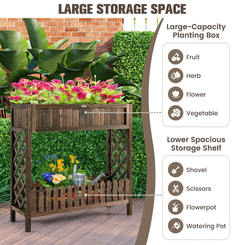 2-Tier Wood Raised Garden Bed for Vegetable and Fruit by DirectDeals